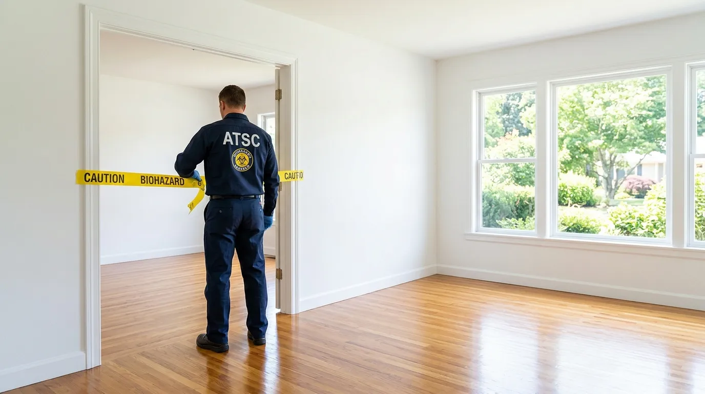 Certified biohazard cleanup crew performing Decomposition Cleanup in Perry Hall